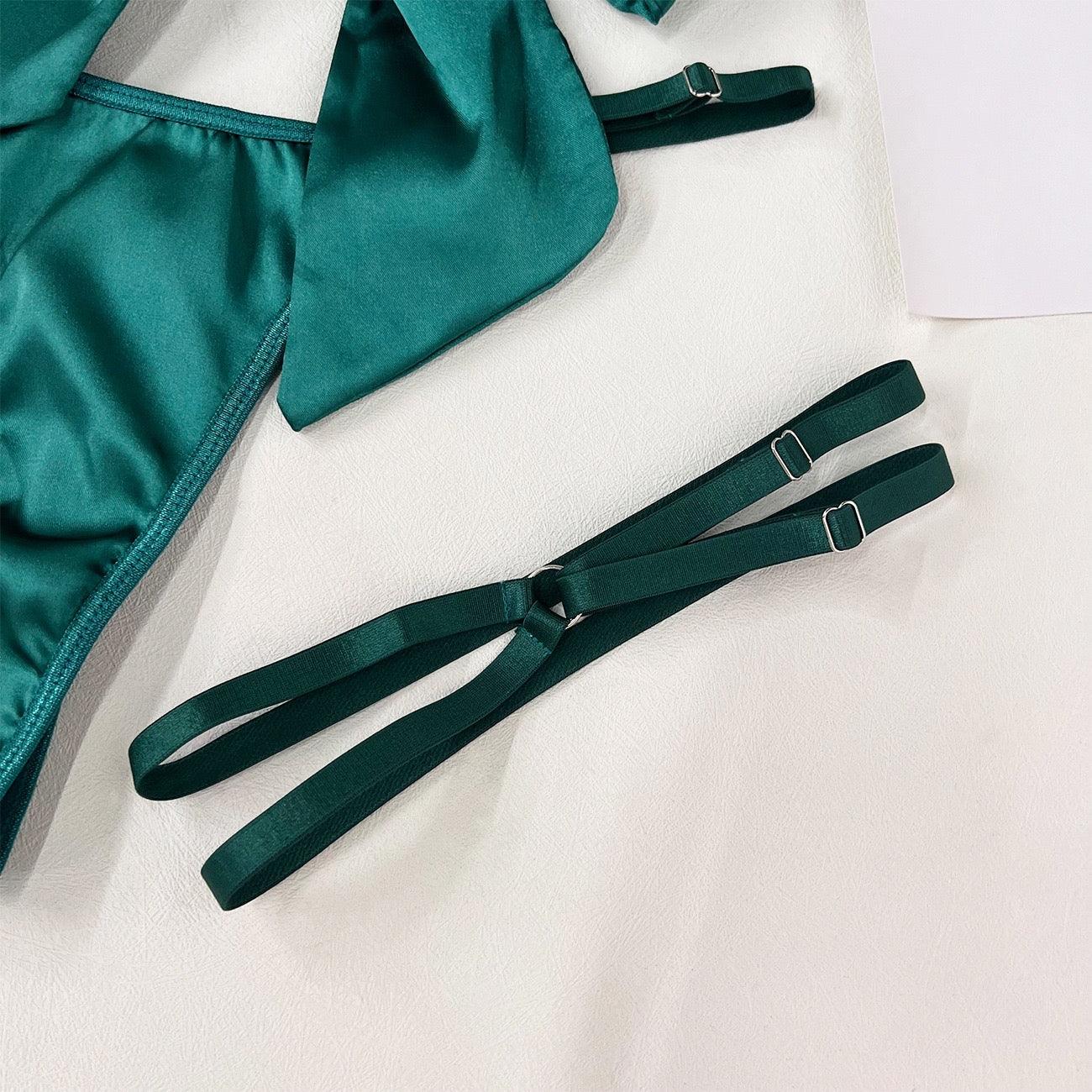 Emerald Ribbon Lingerie Set - ENCHANT X